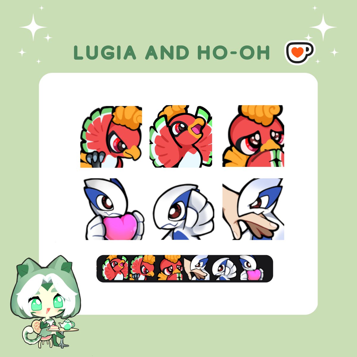 Im_Raechu's tweet image. July Emotes for the PokEmote club, I'm currently working on a set of starters to go with the gen 2 theme