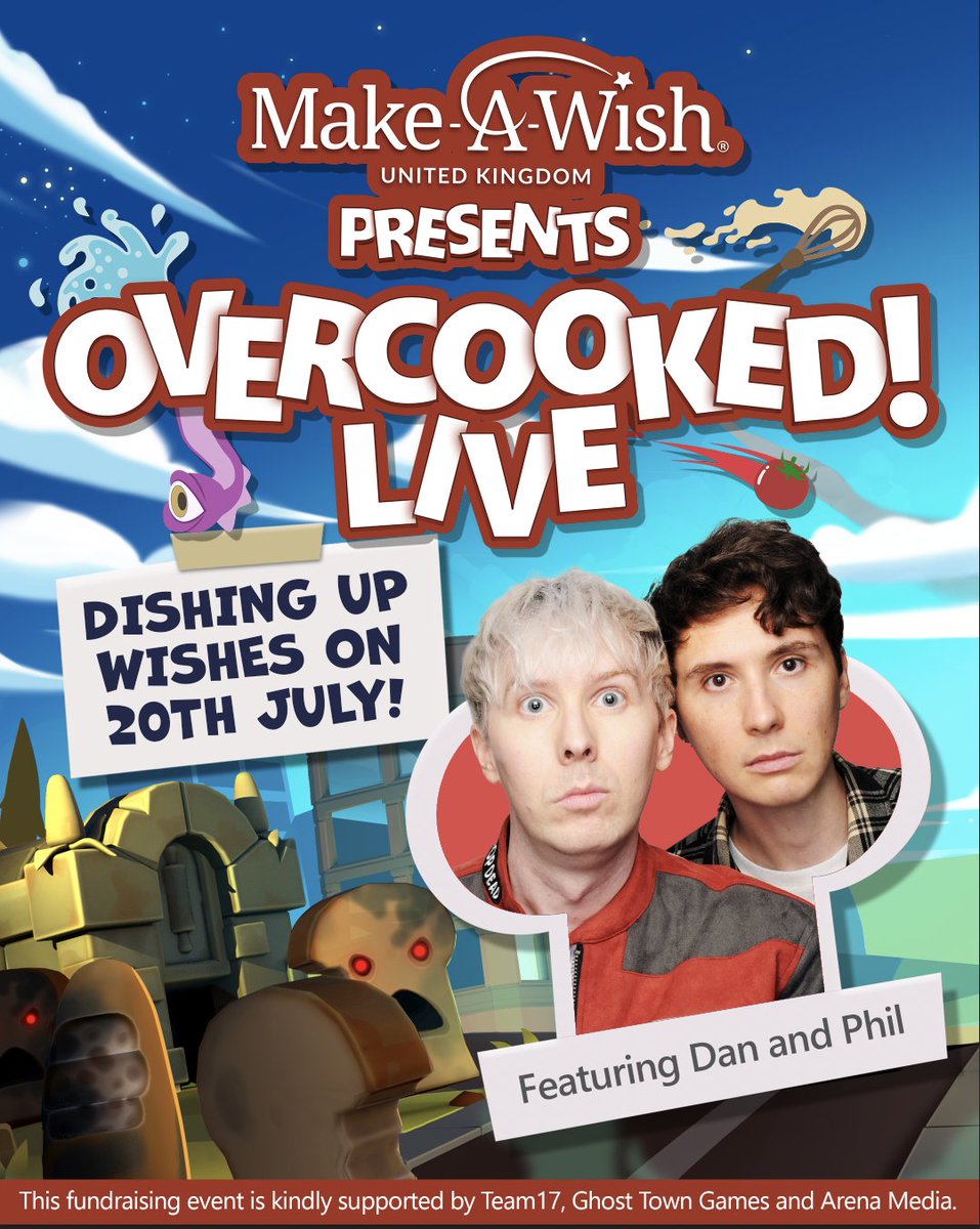 AmazingPhil's tweet image. come watch us in the charity livestream for @MakeAWishUK on sunday!! donate here to choose which cooking challenge we’ll be forced to do: tiltify.com/makeawishuk/ov… (sorry in advance for the fire we will start)