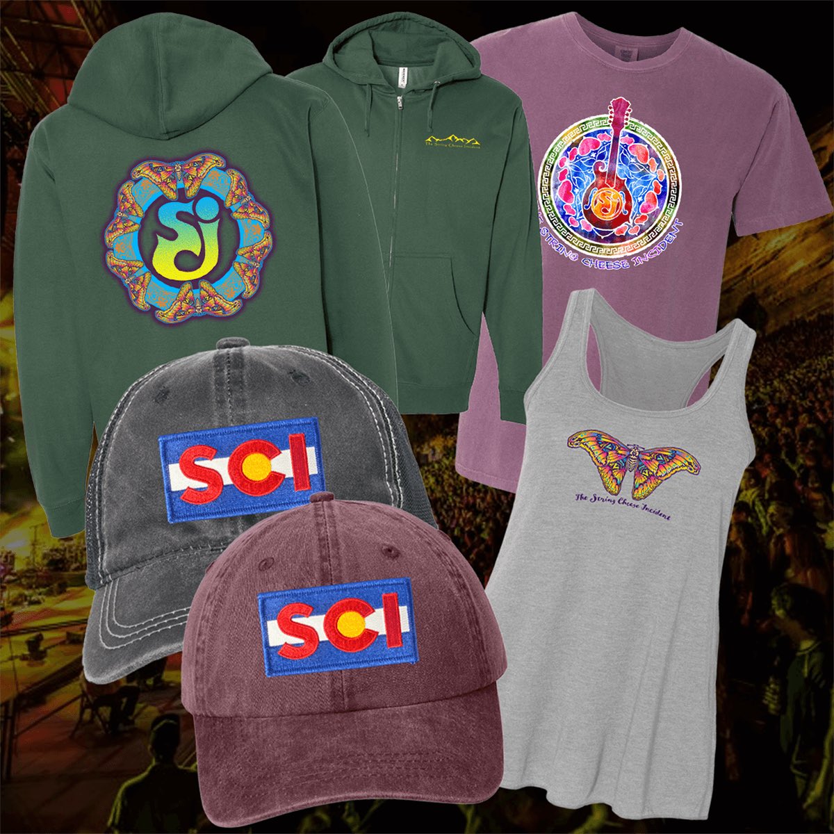 SCI_Official's tweet image. 🦋 RED ROCKS MERCH 🦋
We've got a ton of brand new merch debuting this weekend at @RedRocksCO! Event tees, butterfly women's tanks, cryptic logo hoodies, two hats, and more! Head to either the upper or lower merch stands inside RRX to score these brand new items! @presspressmerch