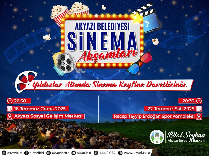 Sakarya Akyazı’da Yaz Akşamları Sinema ile Taçlanıyor
