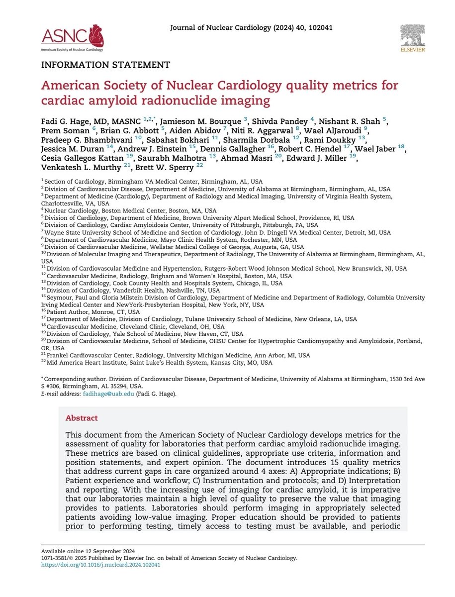 MasriAhmadMD's tweet image. If you image amyloid or take care of patients at risk
An important document by @MyASNC
sciencedirect.com/science/articl…
#Cardiotwitter #CVNuc