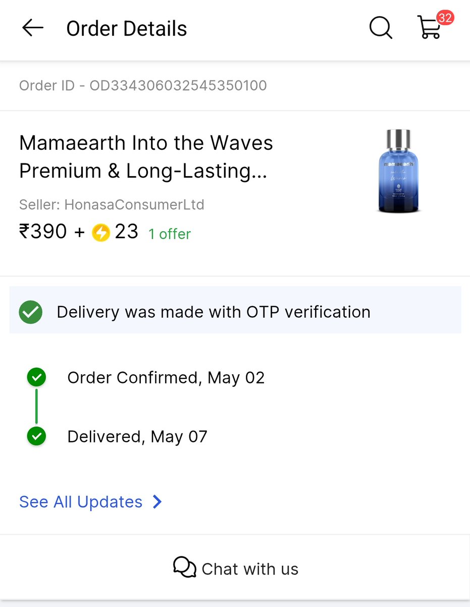 hello_PRP's tweet image. Ordered a @mamaearthindia perfume from @Flipkart and delivered in the month of May 2025. Since then I am using it bt not very frequently. Now after 2 months, I noticed the fragrance not even lasting for half an hour. Very Very disappointed. Not expected from @mamaearthindia.