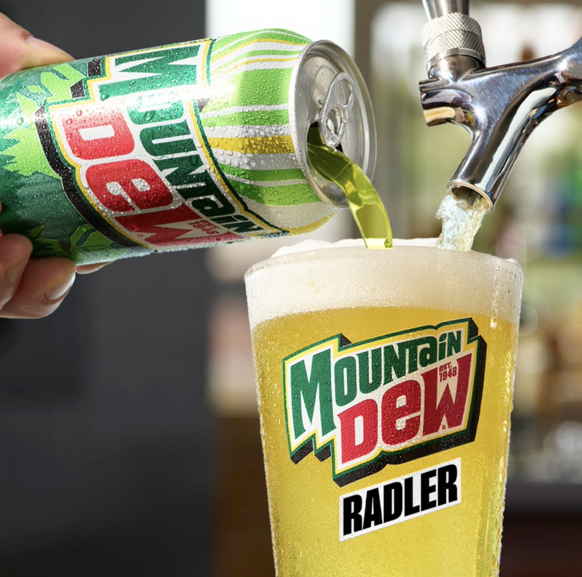 BWWings's tweet image. half dew. half brew. what do you think this tastes like? @MountainDew Radler only at B-Dubs #mountaindew