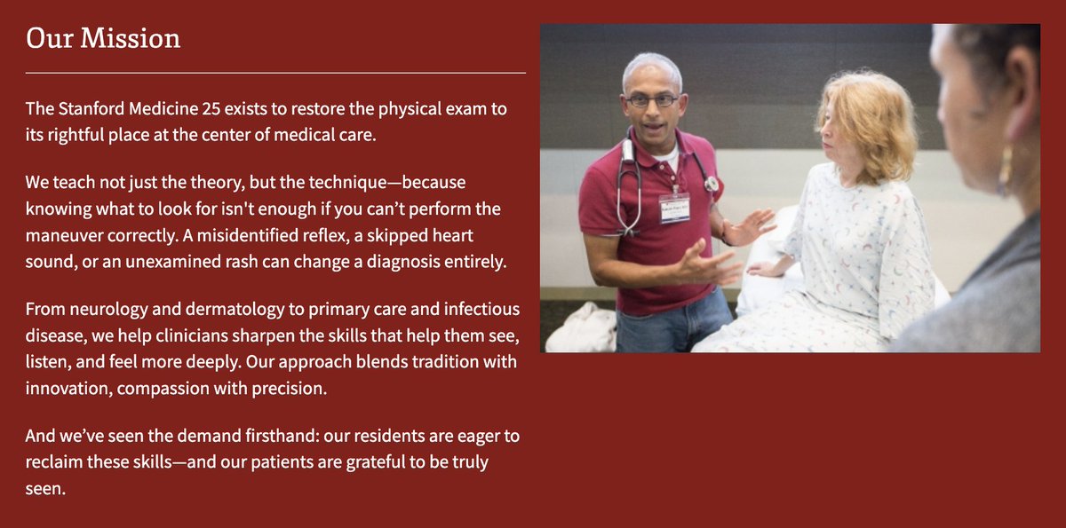 StanfordMed25's tweet image. If you're passionate about bedside medicine, physical exam techniques & the patient-physician connection, you've come to the right place! Here's a quick look at what #StanfordMed25 is all about. Learn more: stanford.io/4kudBfe
