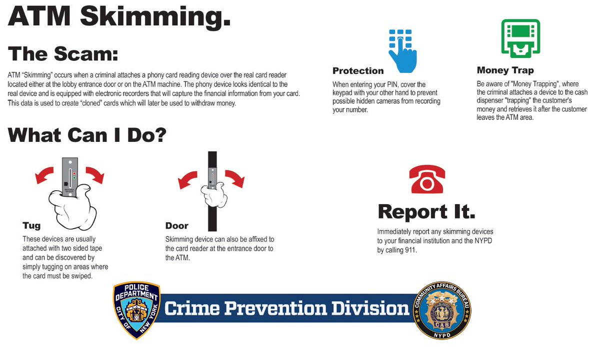Important crime prevention tips, remember to always be aware of your surroundings. Especially when using the ATM.