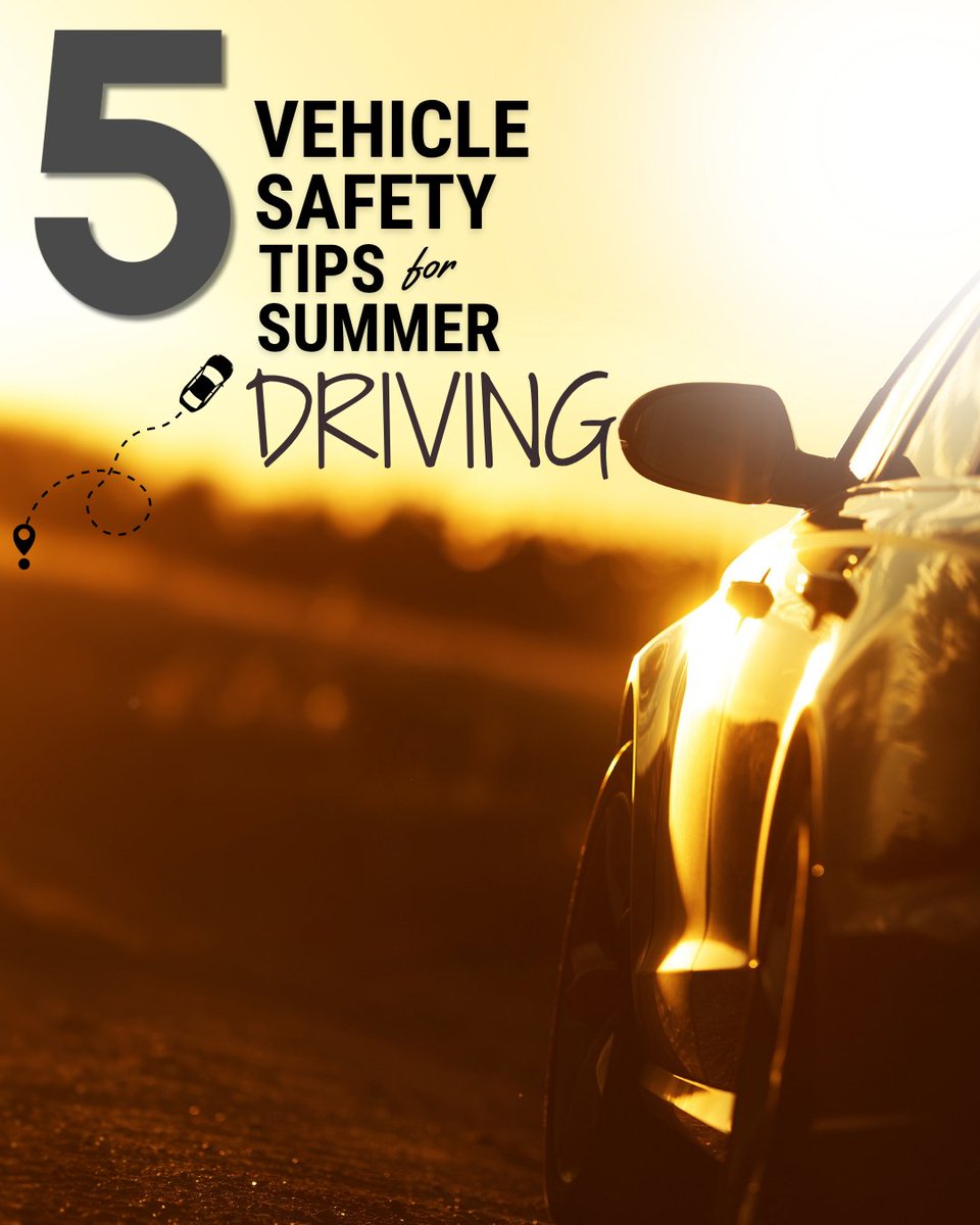NHTSAgov's tweet image. Summer is in full swing! ☀️ Make sure you're ready for your next trip:
✔️ Check for recalls.
✔️ Fill tires to recommended pressure.
✔️ Check A/C performance.
✔️ Check your coolant.
✔️ Inspect all belts and hoses.
More tips: NHTSA.gov/SummerDrivingT…