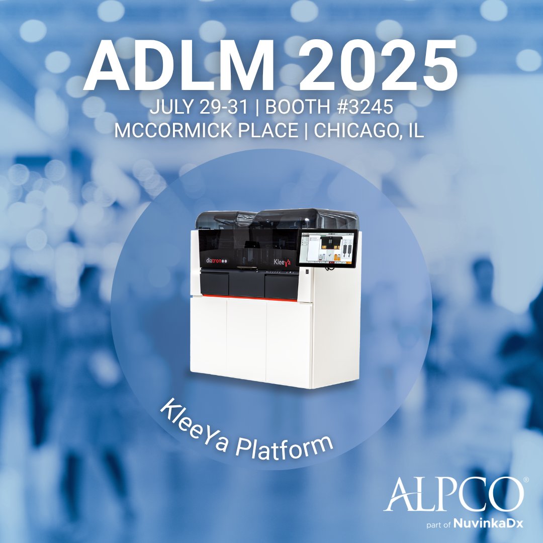 ALPCO's tweet photo. Discover KleeYa®—ALPCO’s advanced flash chemiluminescence analyzer—at ADLM 2025 in Chicago.

✅ Seamless, fully automated sample-to-answer process 
✅ Compact footprint with scalable throughput 
✅ Tailored for gastroenterology and specialty diagnostics https://t.co/ytRLWUMbG3
