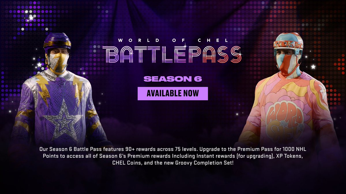 EASPORTSNHL's tweet image. Season 6 is now LIVE in #NHL25 World of Chel!
New Battle Pass ๐ฅ
Custom Loadouts have additional attribute points ๐
Curly โฐ
And our Season 5 Elite Cup Global Champions ๐