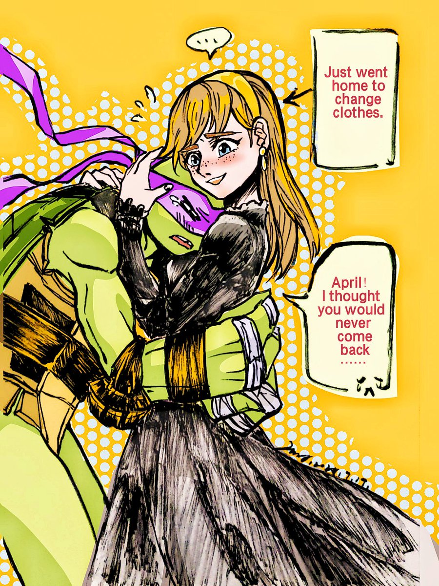 qingyu8699's tweet image. Donnie thought April had abandoned him.😂#tmnt2012 #apritello