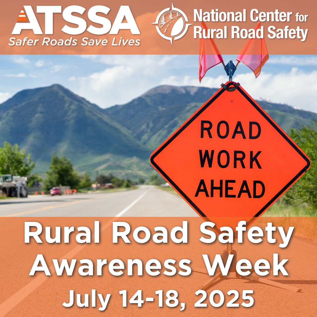 ATSSA (@atssahq) on Twitter photo Rural roads are essential to our economy and communities—but they come with unique safety risks. This week, remember to stay alert, watch for signs, workers and other hazards so everyone stays safe! #RuralRoadSafety #SaferRoadsSaveLives <a href="/ruralroadsafety/">National Center for Rural Road Safety</a> Rural roads are essential to our economy and communities—but they come with unique safety risks. This week, remember to stay alert, watch for signs, workers and other hazards so everyone stays safe! #RuralRoadSafety #SaferRoadsSaveLives <a href="/ruralroadsafety/">National Center for Rural Road Safety</a>