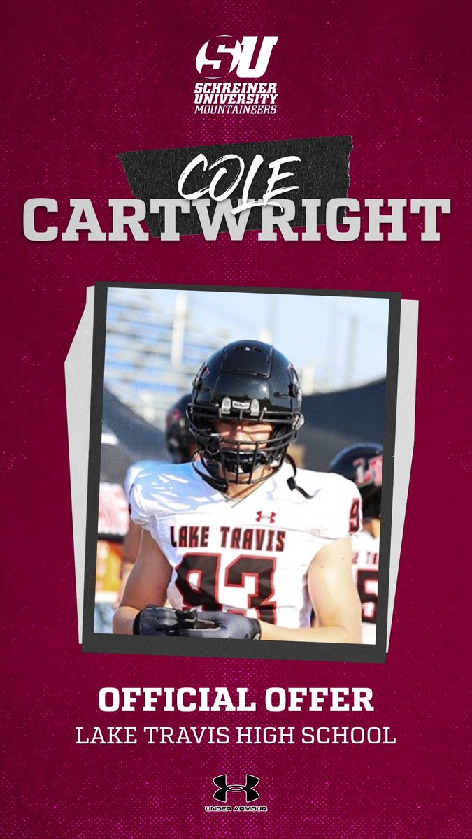 Cole Cartwright (@co_cartwright) on Twitter photo Big thanks to <a href="/SchreinerFB/">Schreiner Football</a> for the offer!!!
<a href="/coach_hallmark/">Shane Hallmark</a> <a href="/coachkeithallen/">Keith Allen</a> <a href="/CoachK_TX/">Jeff Komaromi</a> <a href="/coachboverton/">Brian Overton</a> <a href="/CoachHankCarter/">Hank Carter</a> Big thanks to <a href="/SchreinerFB/">Schreiner Football</a> for the offer!!!
<a href="/coach_hallmark/">Shane Hallmark</a> <a href="/coachkeithallen/">Keith Allen</a> <a href="/CoachK_TX/">Jeff Komaromi</a> <a href="/coachboverton/">Brian Overton</a> <a href="/CoachHankCarter/">Hank Carter</a>