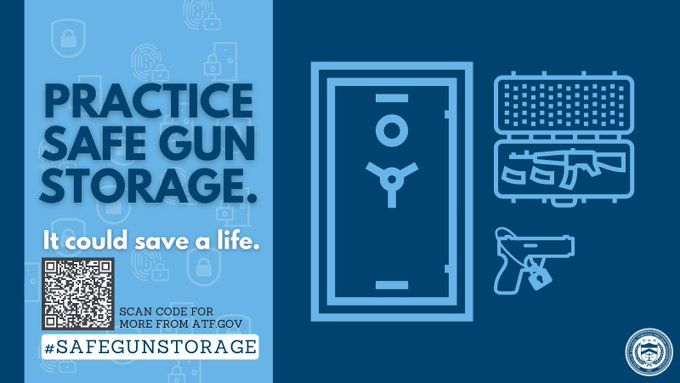 USAO_NV's tweet image. Safely securing firearms prevents them from being picked up by a child or individuals who are at risk of hurting themselves or others.
Read ➡️ atf.gov/firearms/docs/…
#SafeGunStorage