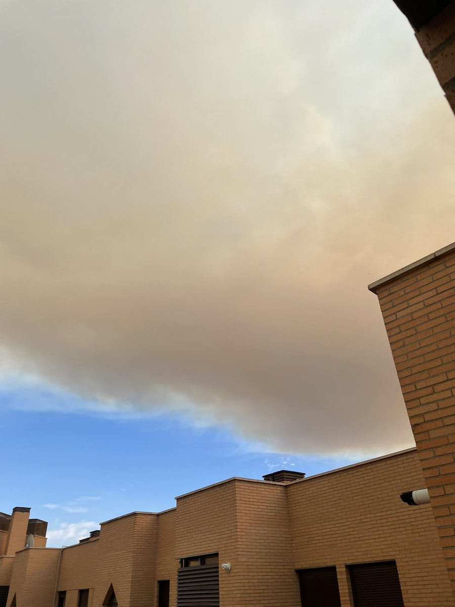Desde Méndez Álvaro (Madrid) lo que llega del #incendio de #Méntrida