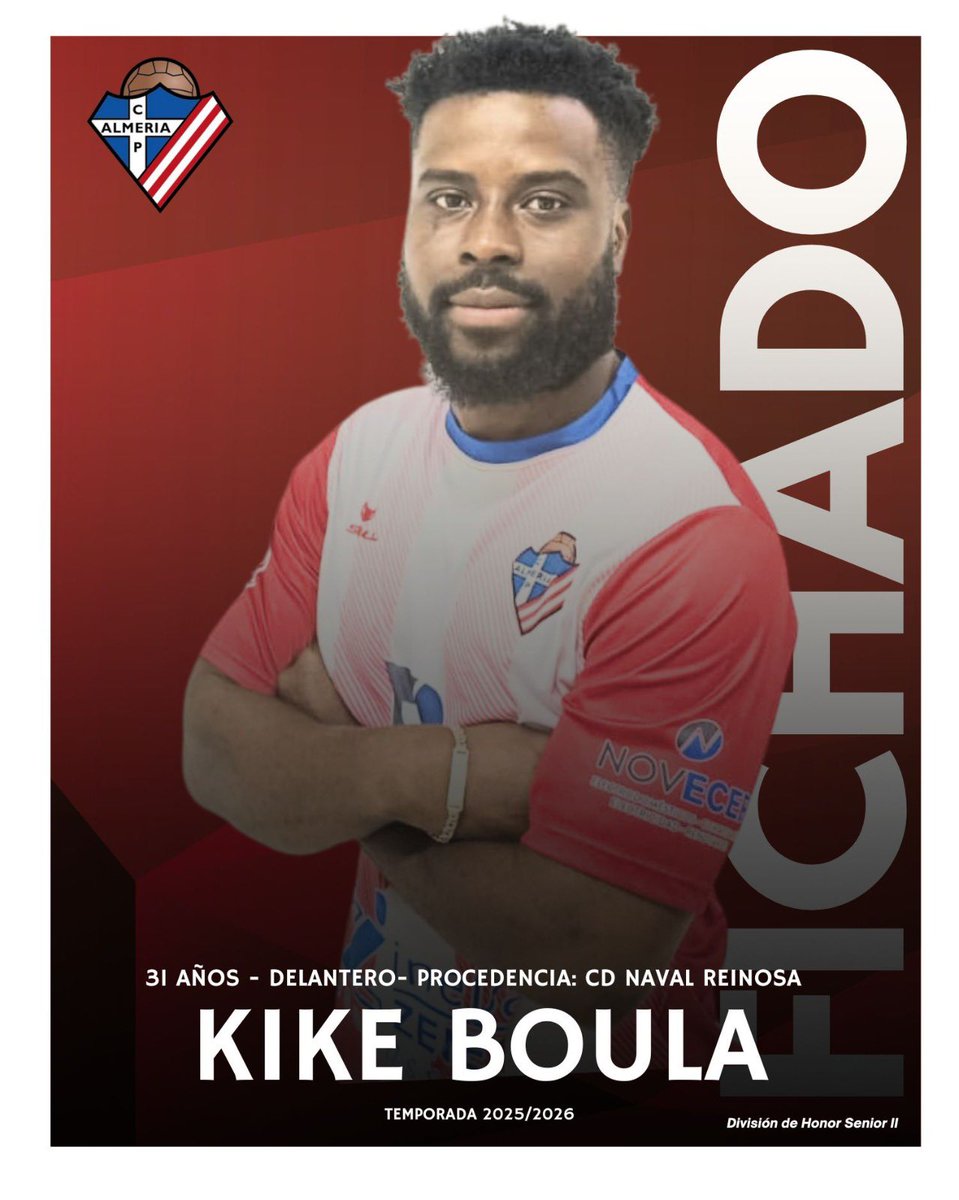 Fichaje | Temporada 2025/2026

¿Fichaje? O ¿Fichajazo? Decidlo vosotros.
Kike Boula se incorpora a nuestro primer equipo. Jugador con experiencia e internacional por Guinea Ecuatorial.

¡Vamos Kike!

#MushoPoli #DivisionHonor #Almeria #Futbol

polialmeria.es/kike-boula-fic…