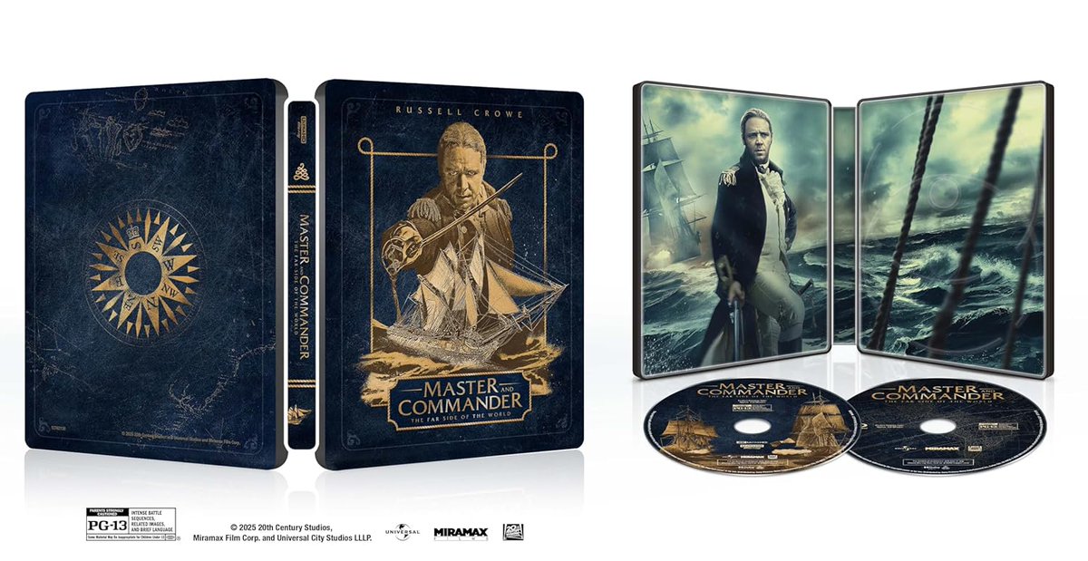 BillHuntBits's tweet image. Heads up @TheDigitalBits readers... Now available for pre-order on Amazon: Peter Weir’s MASTER AND COMMANDER: THE FAR SIDE OF THE WORLD (2003) in #4K #UltraHD Steelbook from 20th Century & Sony! Street date 8/5, pre-order here...
amazon.com/exec/obidos/AS…