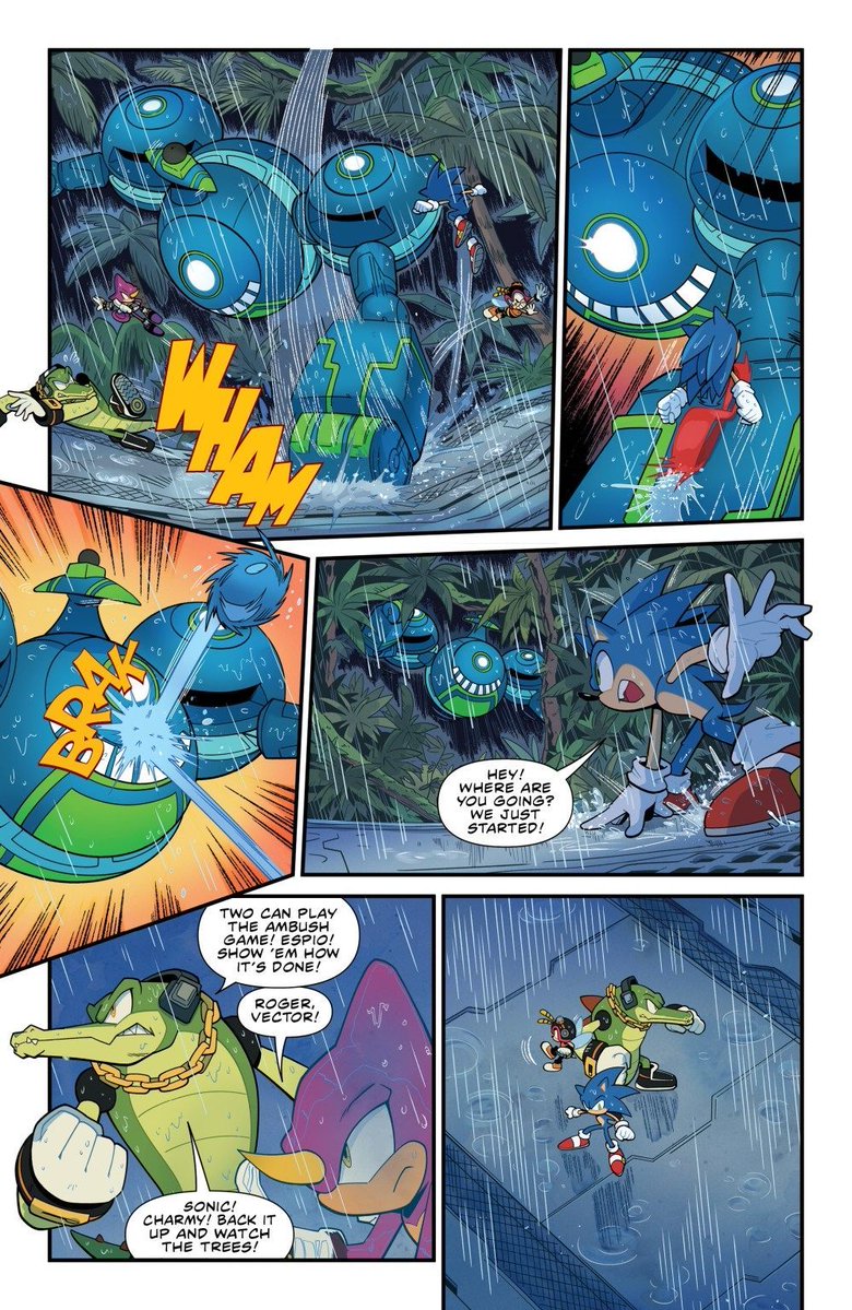 TailsChannel's tweet image. Here's four more new preview pages for #IDWSonic Issue 80.
#SonicNews