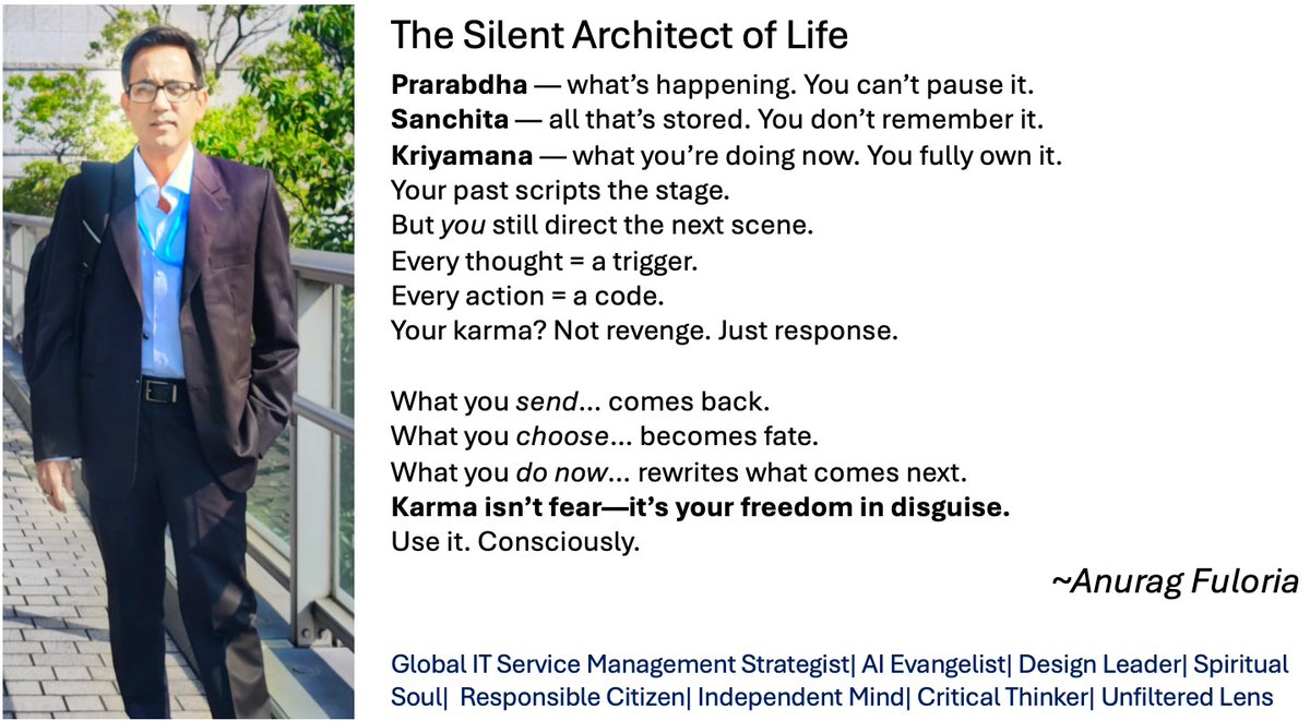 Anurag Fuloria (@anuragfuloria) on Twitter photo Karma Isn’t Fate — It’s Your Code in Motion~ Anurag Fuloria
<a href="/OSHO/">OSHO</a> <a href="/OSHOTimesMag/">OSHO Times International</a> <a href="/ISKONs/">Hare Krishna</a> <a href="/TrainingMindful/">The Mindfulness Meditation Institute</a> <a href="/MindfulEveryday/">Everyday Mindfulness</a> <a href="/TOIPune/">TOI Pune</a> <a href="/ThePuneMirror/">Pune Mirror</a> <a href="/pulse_pune/">Pune Pulse</a> <a href="/punekarnews/">Punekar News</a> <a href="/NIBMFORUM/">NIBM Annexe Residents Forum</a> <a href="/WagholiHSA/">Wagholi Hsg Soc Assoc (WHSA)</a> <a href="/HIRWA_Hinjawadi/">HIRWA Hinjawadi Pune</a> <a href="/KhswaPune/">KHSWA, Pune</a> <a href="/amanoratownship/">Amanora Park Town</a> <a href="/PuneriSpeaks/">पुणेरी स्पिक्स™ Puneri Speaks</a> <a href="/punekar/">The Punekar | पुणेकर</a> <a href="/SakalMediaNews/">SakalMedia</a> Karma Isn’t Fate — It’s Your Code in Motion~ Anurag Fuloria
<a href="/OSHO/">OSHO</a> <a href="/OSHOTimesMag/">OSHO Times International</a> <a href="/ISKONs/">Hare Krishna</a> <a href="/TrainingMindful/">The Mindfulness Meditation Institute</a> <a href="/MindfulEveryday/">Everyday Mindfulness</a> <a href="/TOIPune/">TOI Pune</a> <a href="/ThePuneMirror/">Pune Mirror</a> <a href="/pulse_pune/">Pune Pulse</a> <a href="/punekarnews/">Punekar News</a> <a href="/NIBMFORUM/">NIBM Annexe Residents Forum</a> <a href="/WagholiHSA/">Wagholi Hsg Soc Assoc (WHSA)</a> <a href="/HIRWA_Hinjawadi/">HIRWA Hinjawadi Pune</a> <a href="/KhswaPune/">KHSWA, Pune</a> <a href="/amanoratownship/">Amanora Park Town</a> <a href="/PuneriSpeaks/">पुणेरी स्पिक्स™ Puneri Speaks</a> <a href="/punekar/">The Punekar | पुणेकर</a> <a href="/SakalMediaNews/">SakalMedia</a>