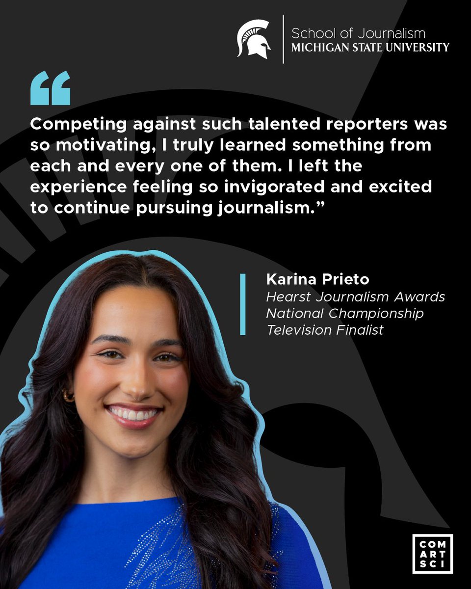MSUComArtSci's tweet image. Throughout the 2024-2025 academic year, several HEARST Journalism Awards were given to the dedicated storytellers from MSU's School of Journalism!
Hear from faculty and the student award recipients in our full roundup: spr.ly/60104hLzo