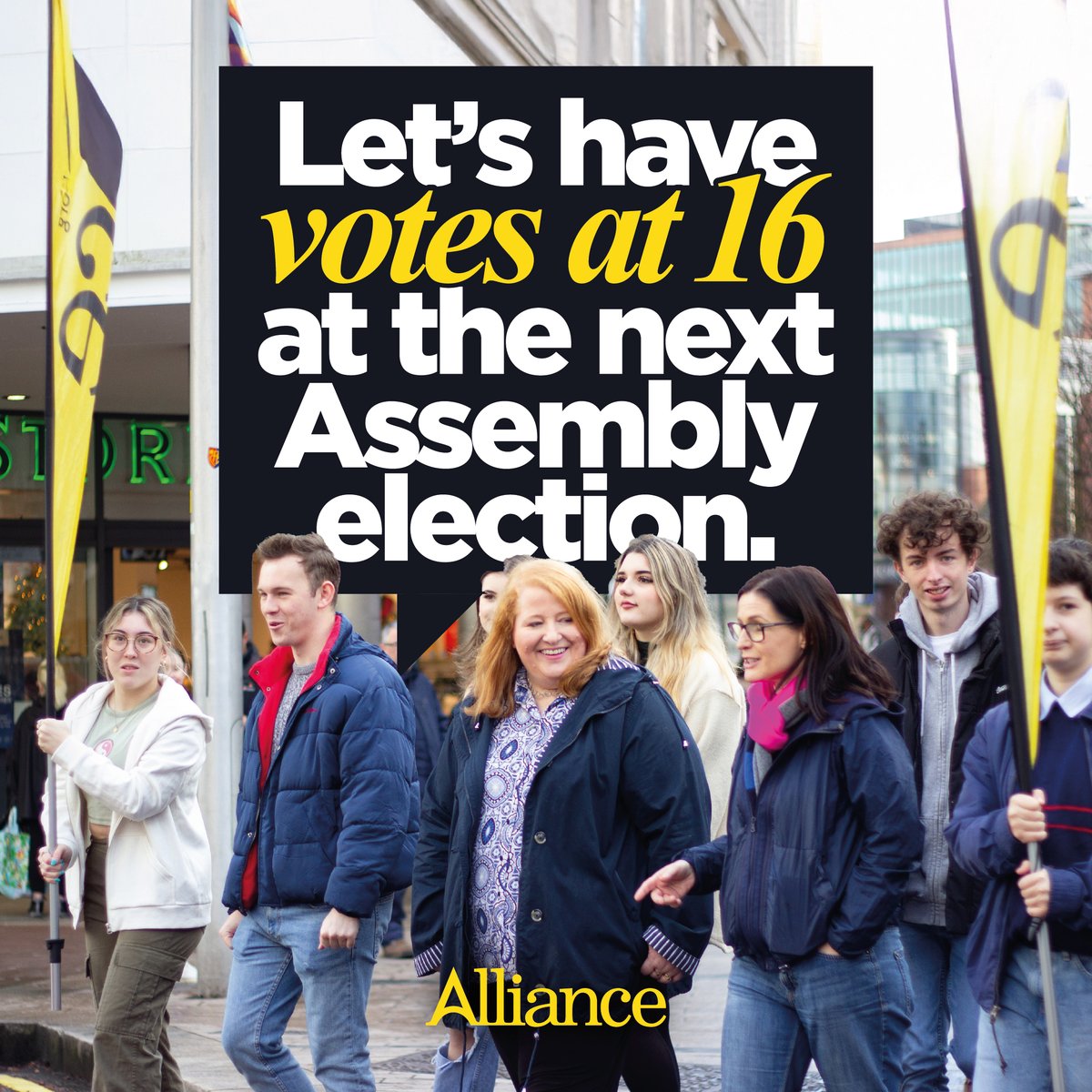 Fantastic news that the UK Government will now extend voting rights to 16 and 17-year-olds. 🗳️

Now it's time to ensure these changes will apply to the 2027 Assembly elections. 🏛️ 

Help us make it happen and join us today: allianceparty.org/become_a_member