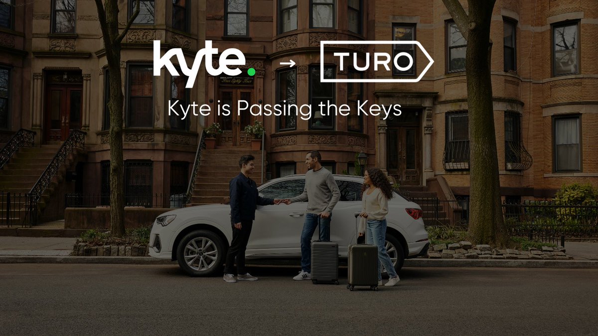 DriveKyte's tweet image. What a journey it’s been 🚗💨 @turo has acquired select Kyte assets. From day one, we aimed to create a better car rental experience: delivered to your door, flexible, and built around you 💚 Thank you to everyone who’s been part of the Kyte community. See you on the other side!