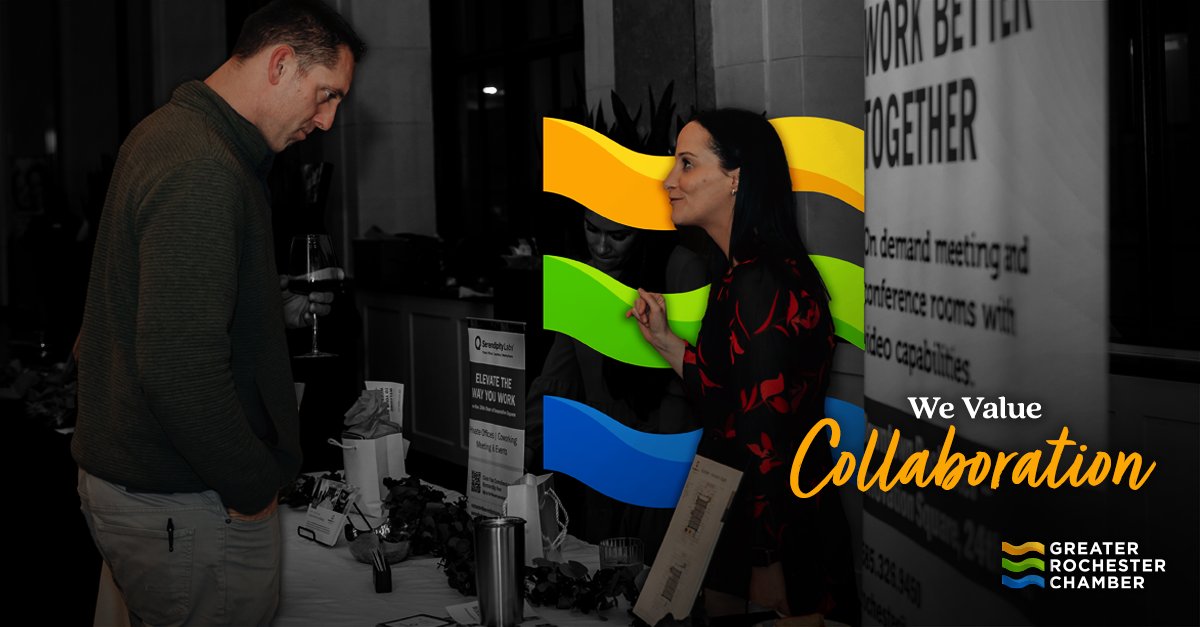 RochesterChambr's tweet image. The most powerful connections? The ones that turn into action. At Greater Rochester Chamber, collaboration isn’t just a value—it’s how we operate. We bring together people, ideas, &amp;amp; resources that move our region forward. Because real progress isn’t competitive, it’s collective.