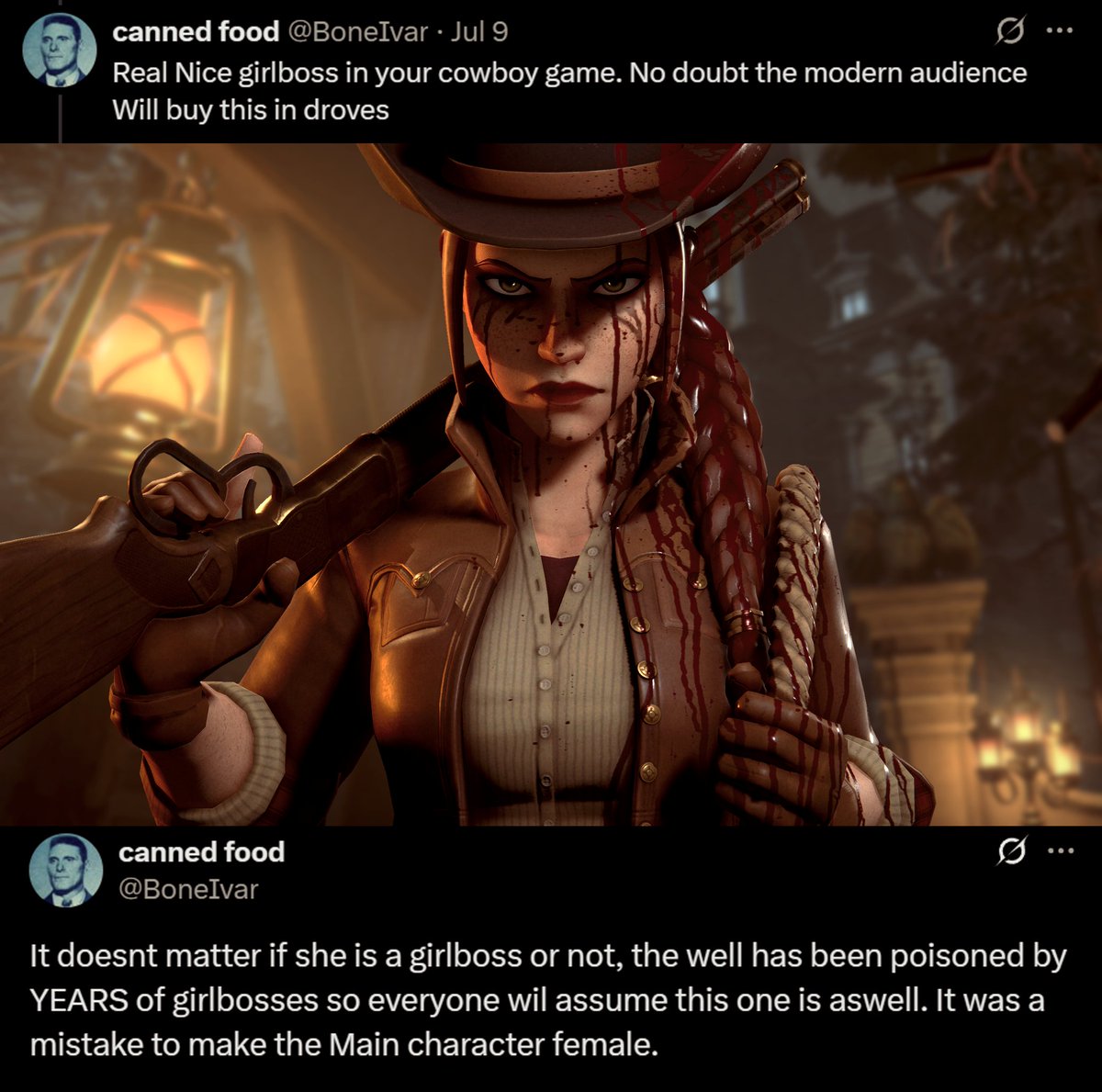 sean_gause's tweet image. Are women not even allowed to exist anymore? You think I'm going to alter MY creative vision because you're afraid of the scary redhead?