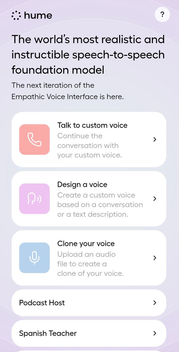 Krishnasagrawal's tweet image. 🚨 This is wild.
Just tried out @hume_ai’s speech-to-speech model (EVI 3) — and it's the most realistic voice cloning I’ve seen so far.
It doesn’t just mimic how you sound…
It mimics how you speak — tone, rhythm, and emotion.
You talk, it responds — in a cloned voice.…