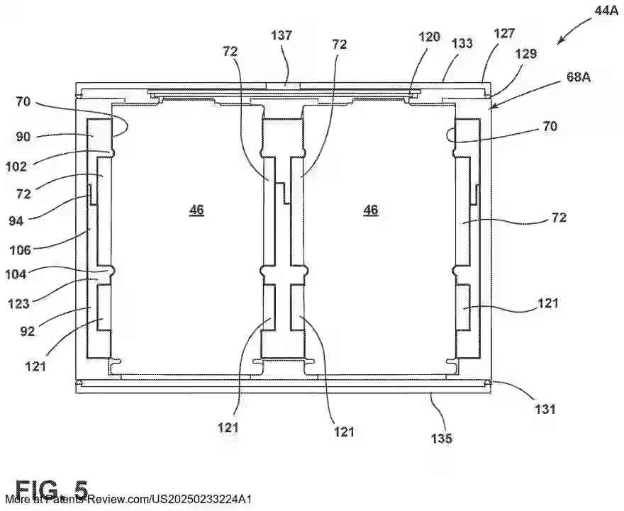 PatentPulse's tweet image. 🚗🔋 New patent application #US20250233224A1 by #GMGlobalTech reveals a #BatteryModule with innovative coolant flow control. Key features include:
- Multiple battery cells for efficient power storage &amp;amp; supply
- Cell holder for structural support
- Preformed insert with potting…