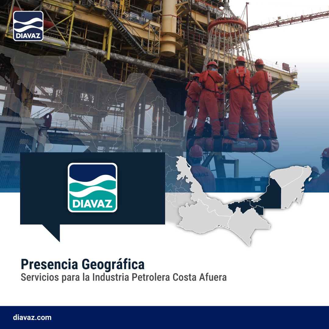 📍🏗️🌊 En la división de Servicios para la Industria Petrolera Costa Afuera de DIAVAZ, operamos de manera íntegra en diferentes Estados de la República Mexicana.
👉 diavaz.com/unidad/servici…

#SomosDIAVAZ #OrgulloDIAVAZ #ImpulsandoAlSectorEnergético