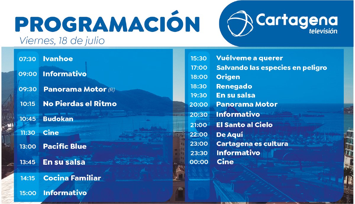 ⏰ PROGRAMACIÓN VIERNES 18 DE JULIO