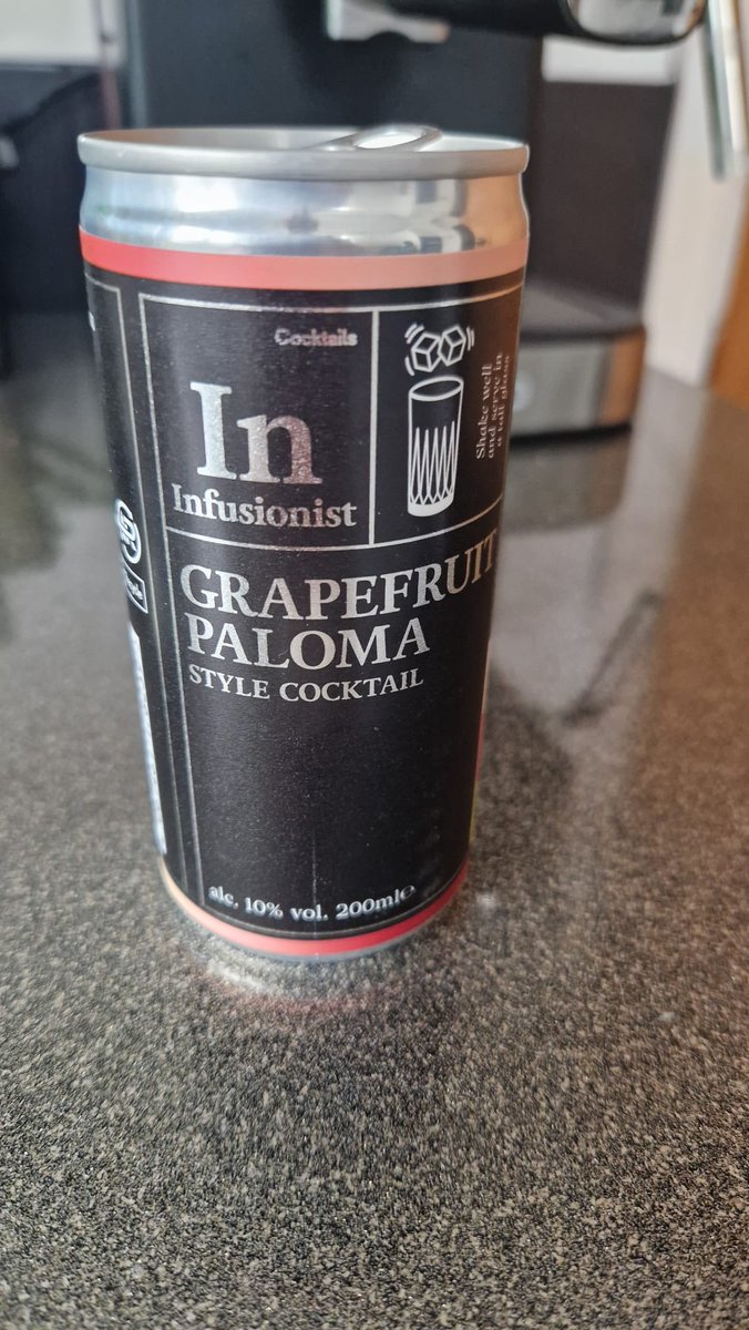 Aldi cocktail tinny - quite delicious 😋 &amp; perfect journey juice 🤭