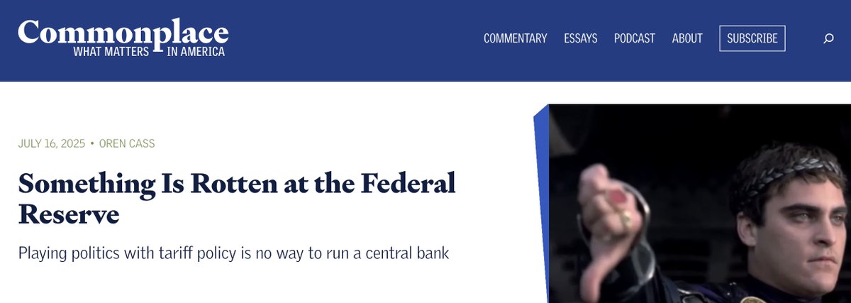 commonplc's tweet image. "The best argument one can make for the Fed’s posture is that tariff-induced changes in the price level will be perceived by consumers and businesses as inflation, and either the fear of those increases or their realization will shift inflation expectations higher, which can…