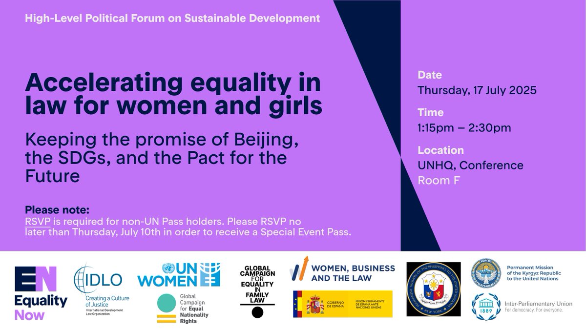 EQL_Nationality's tweet image. Starting now, GCENR will be elevating why gender-equal nationality are ESSENTIAL to sustainable development at the UN High Level Political Forum on Sustainable Development. #HLPF #SDG5