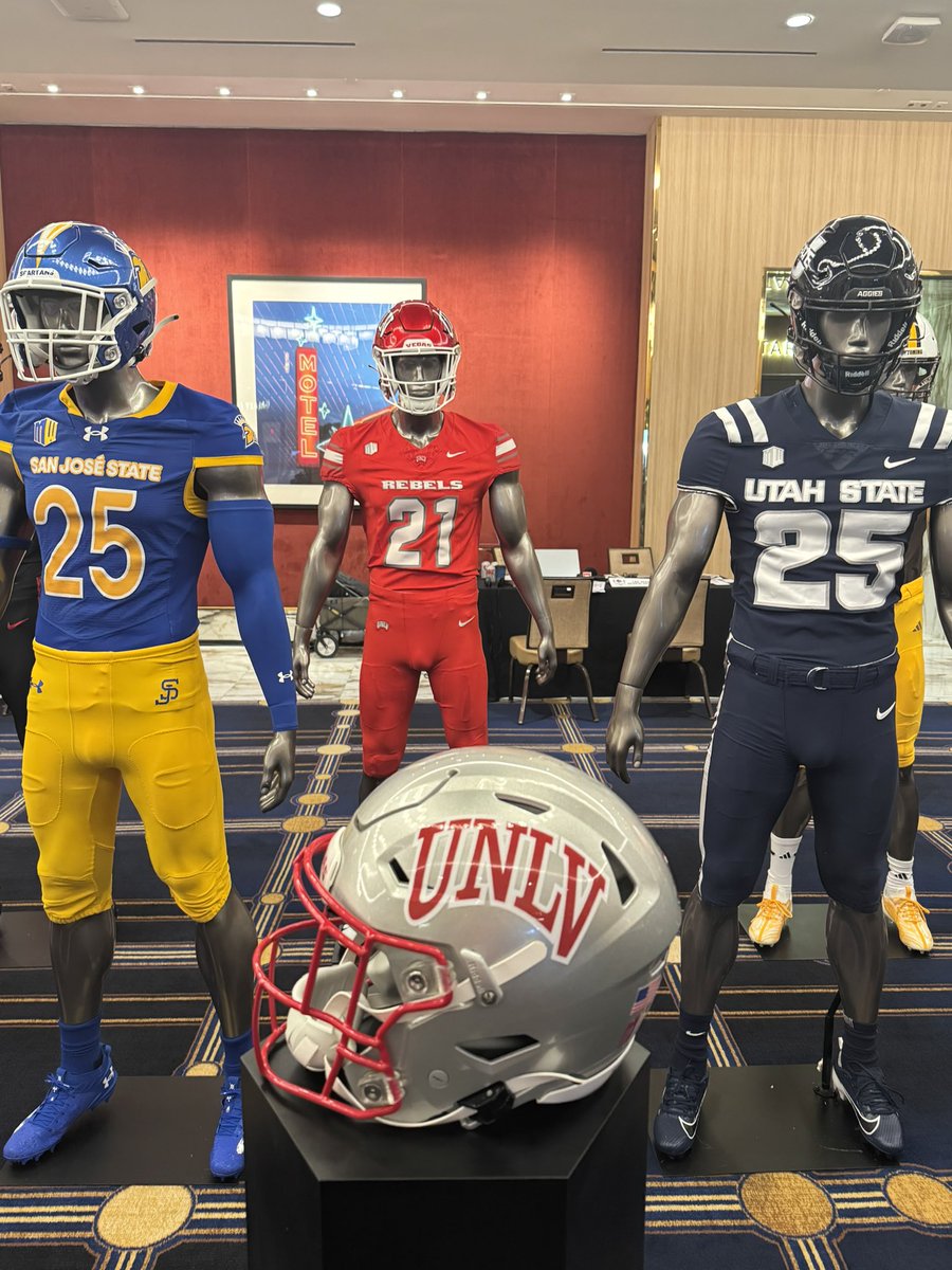 MattNeverett's tweet image. Scenes from @MountainWest Football Media Days: @unlvfootball ready to go for 2025 under first year Head Coach @CoachDanMullen!