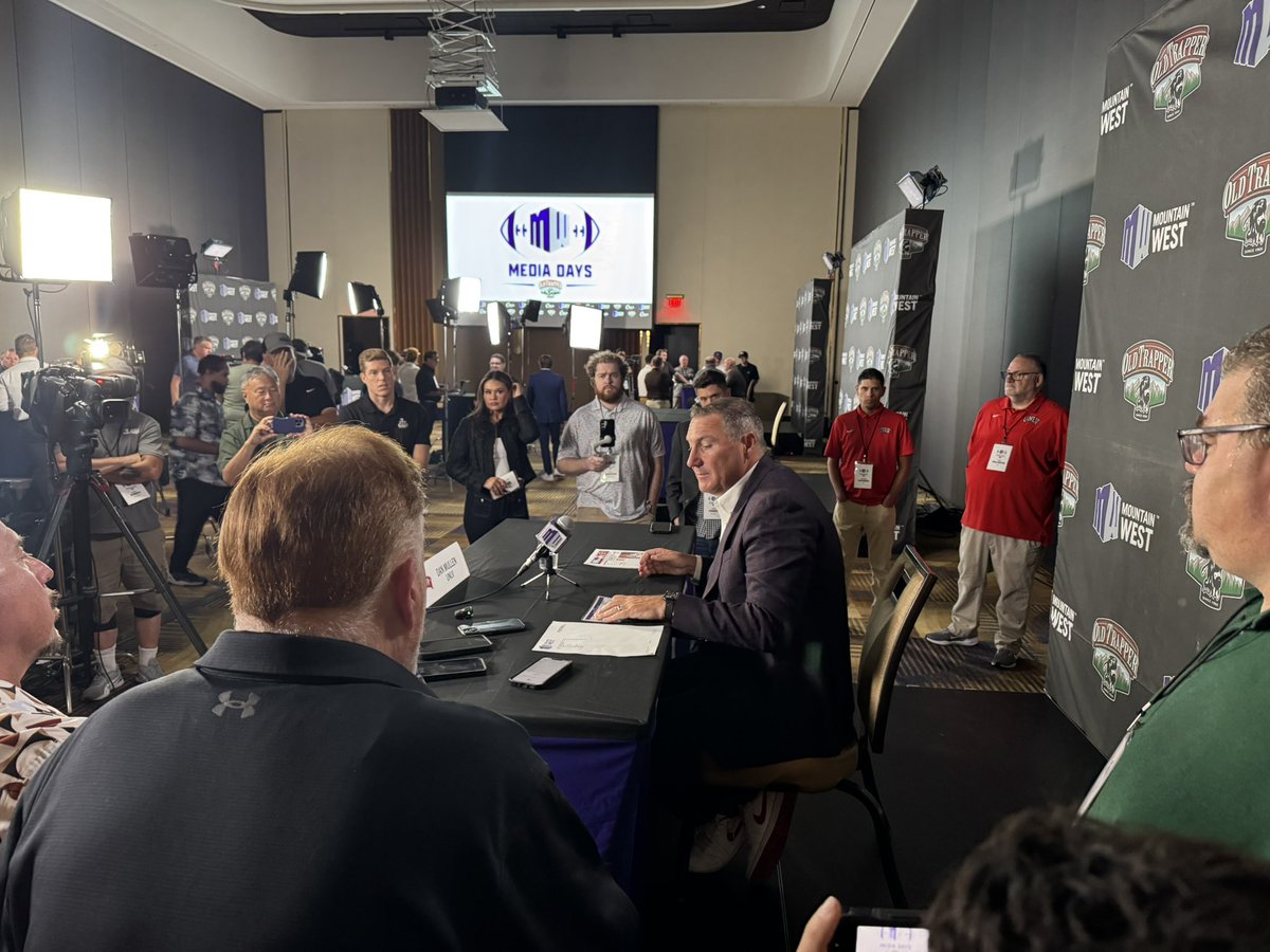 MattNeverett's tweet image. Scenes from @MountainWest Football Media Days: @unlvfootball ready to go for 2025 under first year Head Coach @CoachDanMullen!