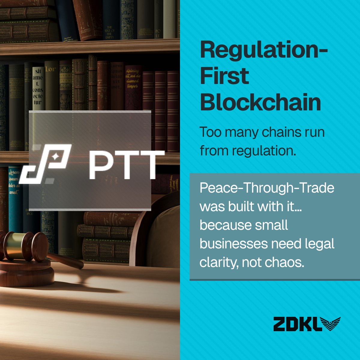 ZDKLCoin's tweet image. Too many chains run from regulation. Peace Through Trade was built with it, because small businesses need legal clarity, not chaos.
ZDKL powers the infrastructure. You power the movement.