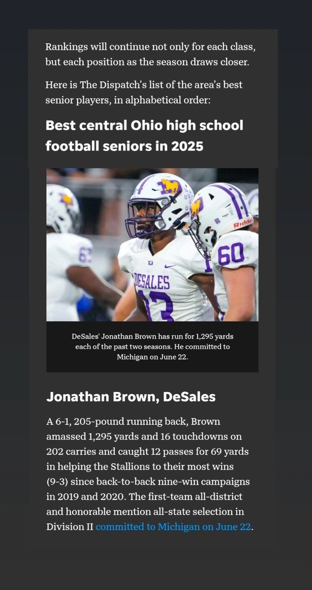 Jonathan Brown (@jvbrow3) on Twitter photo Legacy in the making 🐎💜
<a href="/DispatchPreps/">Columbus Dispatch Preps</a> <a href="/DispatchAlerts/">Columbus Dispatch</a> <a href="/dp_dispatch/">Dave Purpura</a> <a href="/FootballSFD/">DeSales Football</a> Legacy in the making 🐎💜
<a href="/DispatchPreps/">Columbus Dispatch Preps</a> <a href="/DispatchAlerts/">Columbus Dispatch</a> <a href="/dp_dispatch/">Dave Purpura</a> <a href="/FootballSFD/">DeSales Football</a>