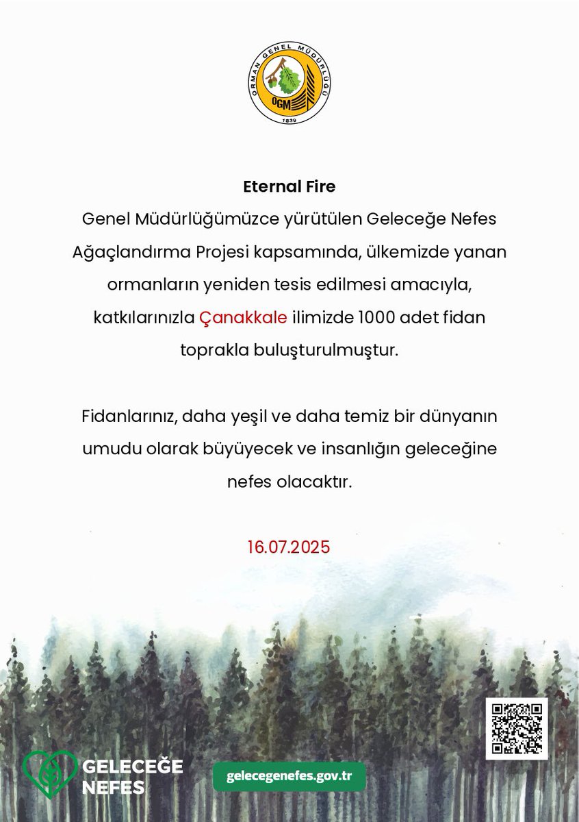 eternalfiregg's tweet image. Ülkemizin çeşitli bölgelerinde meydana gelen yangınlar hepimizin yüreğini yakıyor. Bu zor günlerde devletimizin ve milletimizin yanında olduğumuzu ifade ediyor; ‘Ormanlar ölmesin.’ diyerek 1000 fidan bağışında bulunuyoruz. Doğamızı hep birlikte yaşatacağız.

@FUTesportsgg, sen de…