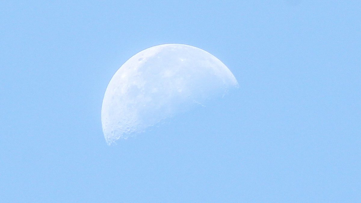 hiy_twinkle's tweet image. 長い雨のあと 夏の始まった合図
眩しい下弦の朝月
ようやく梅雨明け発表あるかな
