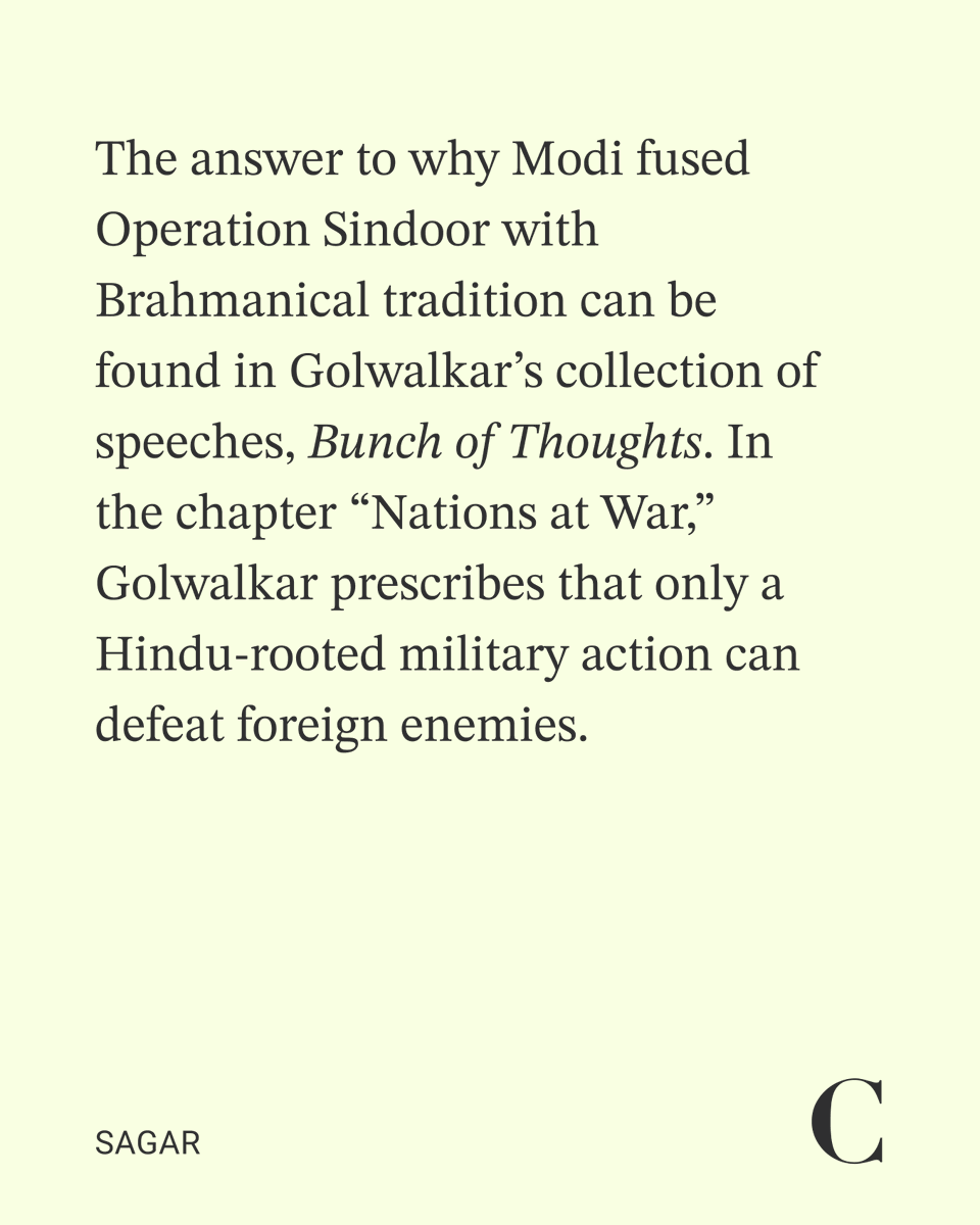 thecaravanindia's tweet image. The RSS ideologue's ideas on the formation of Pakistan, the status of Indian Muslims, and what the political leadership at the time should have done during the 1965 India–Pakistan war, are helpful to understand Prime Minister Narendra Modi’s recent policy towards Pakistan and the…