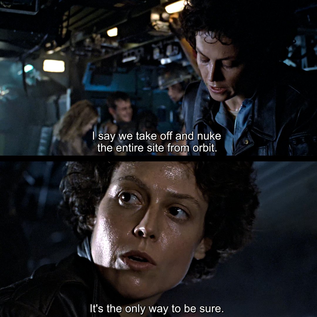 aliensexpanded's tweet image. It’s one of the most quoted lines in sci-fi history—and it captures the moment Aliens breaks from protocol and embraces survival at all costs.
Ripley’s cold logic isn’t just a power move—it’s a turning point. She’s not just reacting. She’s leading.
💬 What did that line mean to…