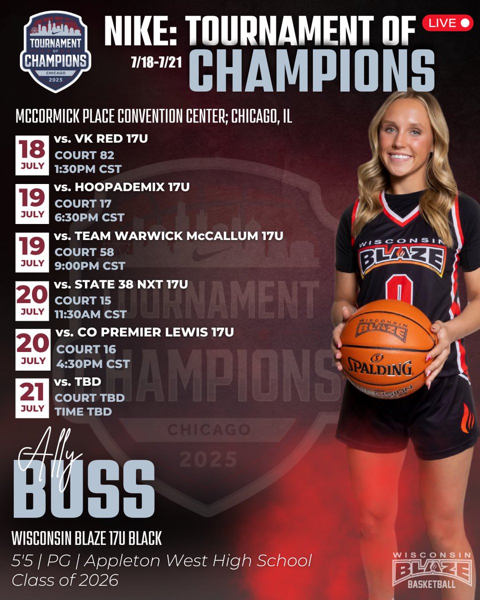 Allysen Buss (@allysenbuss) on Twitter photo One final ride! Here is my schedule for this weekend! #Betheflame #GRIT
<a href="/LisaMVanWyk/">Lisa Van Wyk</a> <a href="/JrAllStarWI/">Wisconsin Jr. All-Star GBB</a> <a href="/WisconsinBlaze/">Wisconsin Blaze Girls Basketball</a> One final ride! Here is my schedule for this weekend! #Betheflame #GRIT
<a href="/LisaMVanWyk/">Lisa Van Wyk</a> <a href="/JrAllStarWI/">Wisconsin Jr. All-Star GBB</a> <a href="/WisconsinBlaze/">Wisconsin Blaze Girls Basketball</a>