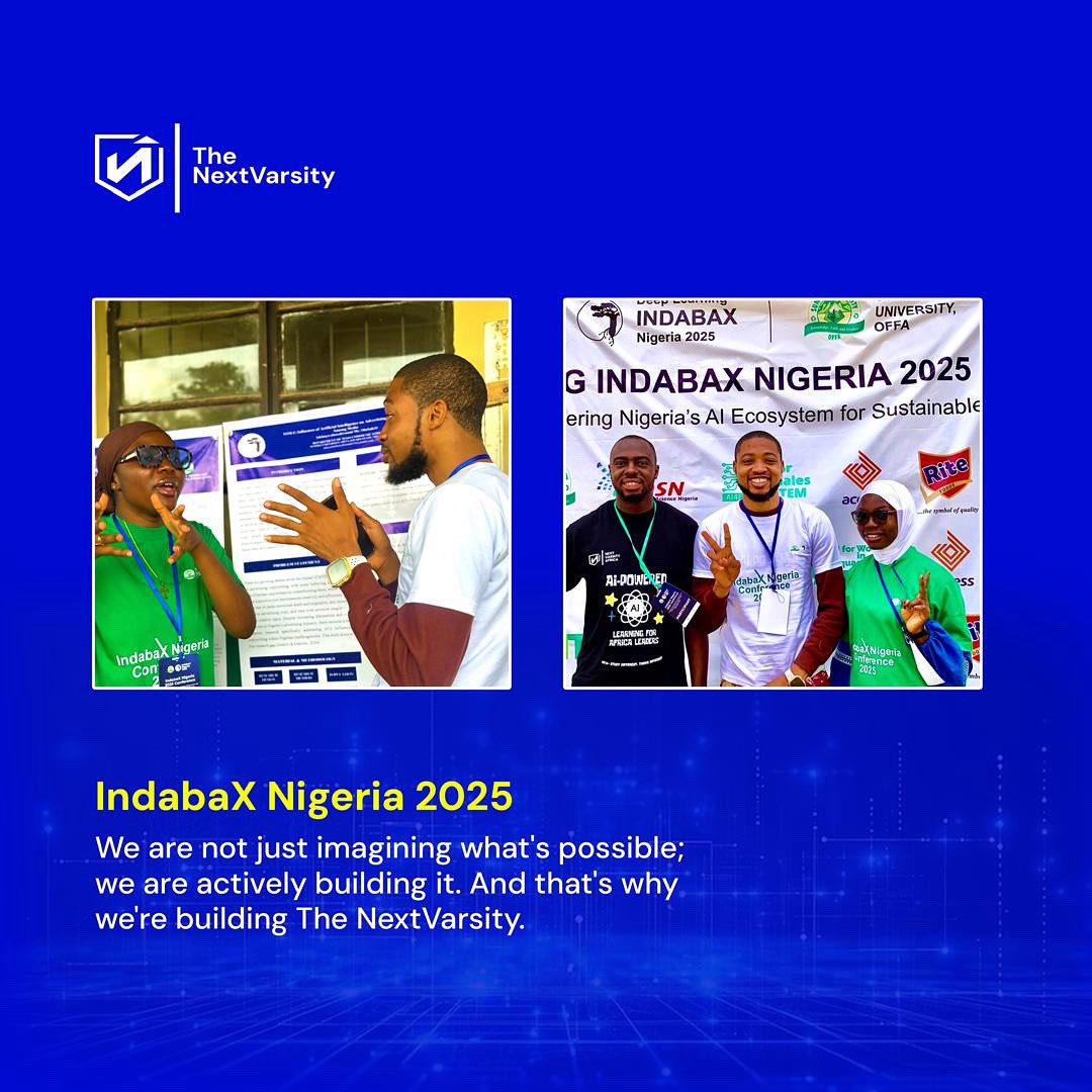 Nvarsitycareer's tweet photo. The future is ours to build ✨ At #NextVarsityAfrica, we’re not just present at #IndabaX2025 — we’re pioneering. From bold ideas to real action, we believe Africa’s education revolution must come from within.
🔗 https://t.co/GPO7QtNPmX #AIforAfrica #FutureOfLearning https://t.co/rdObxkSaoq