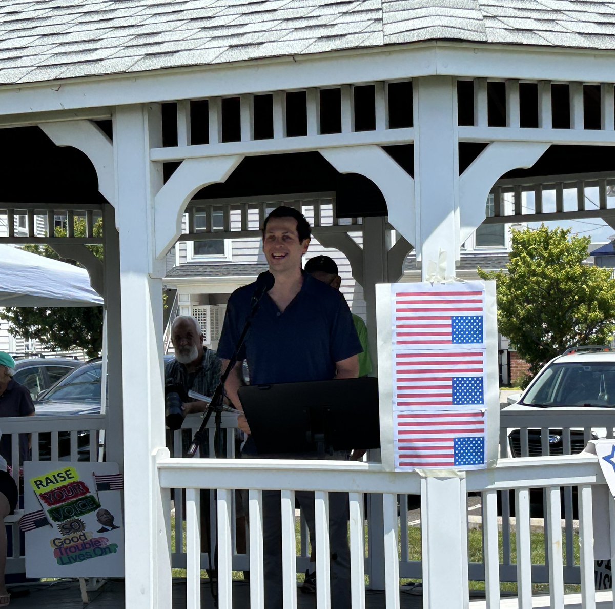 Winder4Congress's tweet image. Even in the summer heat, the energy at today’s Good Trouble rally in Ocean City was electric. Grateful to speak about the legacy of John Lewis—and the crucial work ahead.