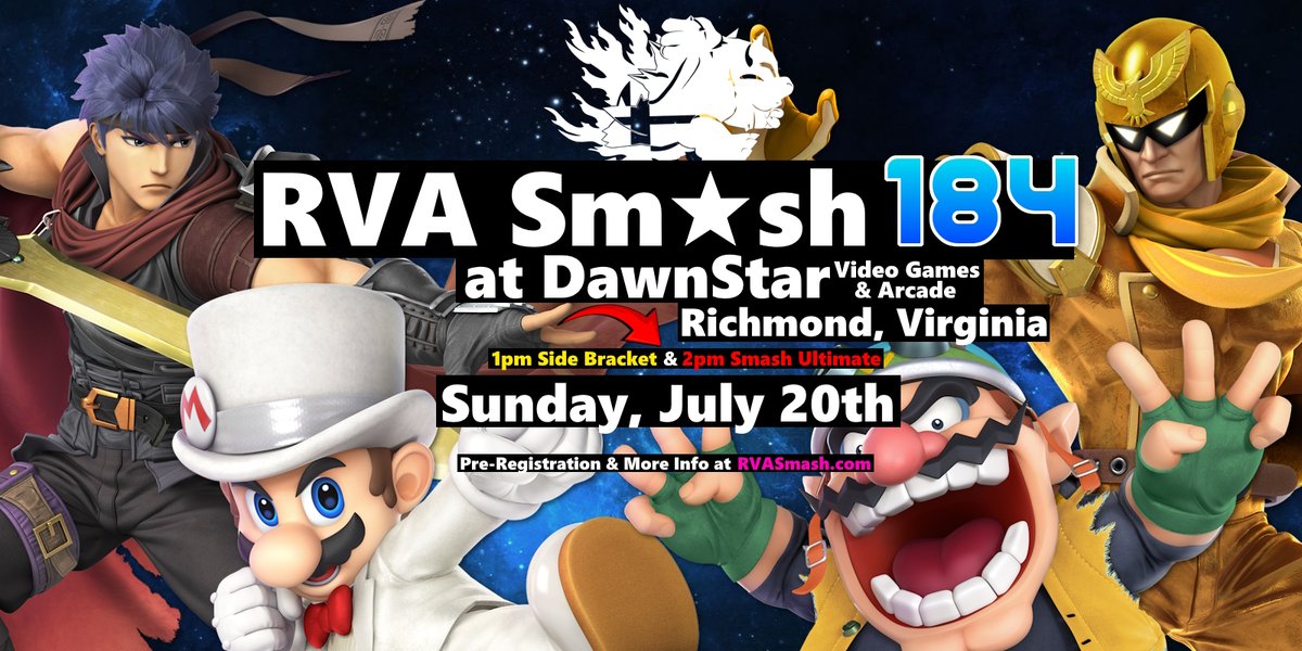 RVA Smash 184 is coming up this Sunday, July 20th!