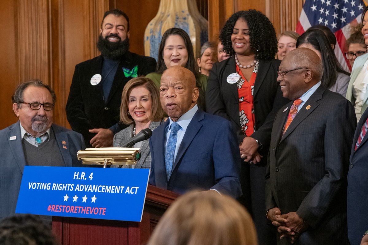 RepJamesClyburn's tweet image. Five years ago, I lost a dear friend, and our country lost a hero.
John Lewis dedicated his life the pursuit of a more perfect union, and I think constantly of how much our entire society owes to him.
It’s time we pass the John R. Lewis Voting Rights Advancement Act in John’s…
