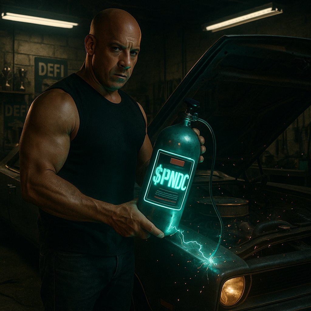 VinDiesel0x's tweet image. Vin don’t sell.

He just pops the hood…

pulls out the old NOS tank…

and refills it with straight $PNDC

One push and that chain better hold on tight. 

🏁💥💚

This ain’t a pump…

 It’s a family-fueled launch.

#PNDC #wPOND #PORK #Pond0x