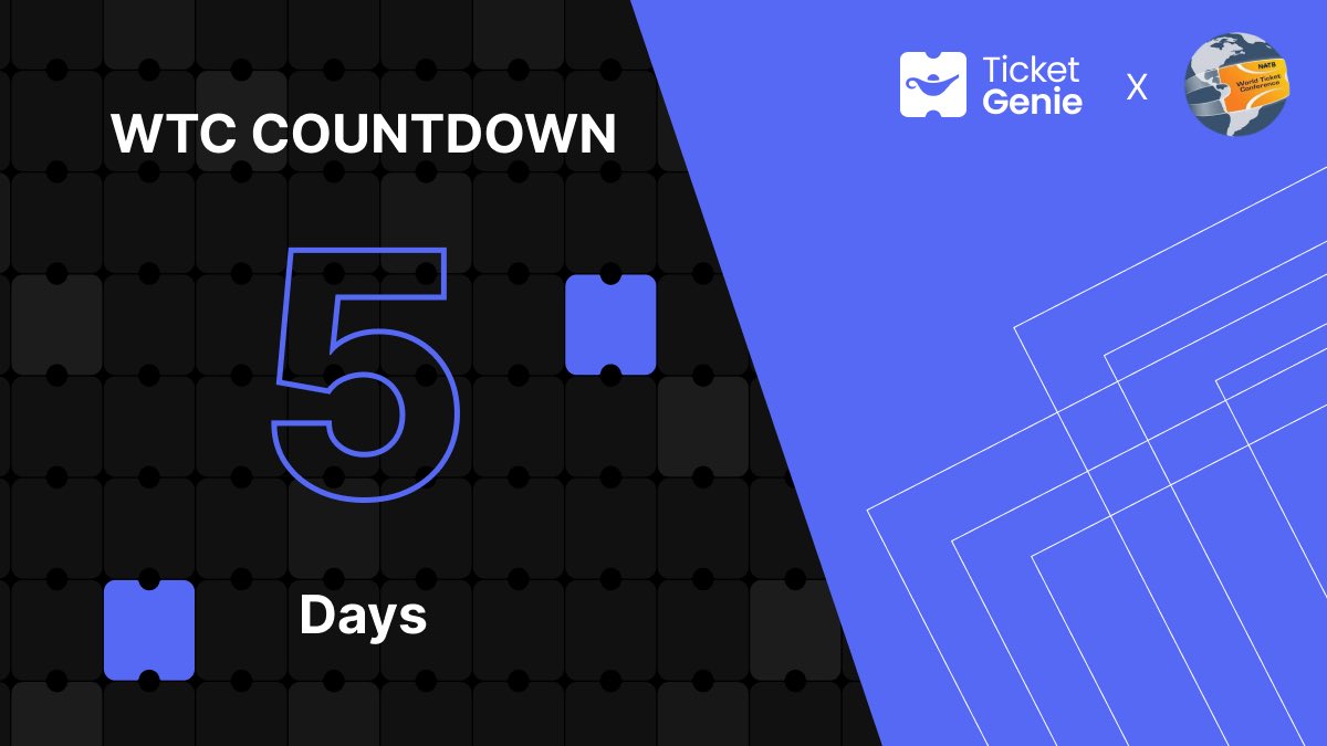 TicketGenieApp's tweet photo. ⏳ 5 Days to Launch!

The World Ticket Conference is coming in hot - and so is the new TicketGenie.

If you're attending, make sure to stop by Booth 28 to get the first look.

See you in Nashville 🧞 https://t.co/ZbW3VRLb4e