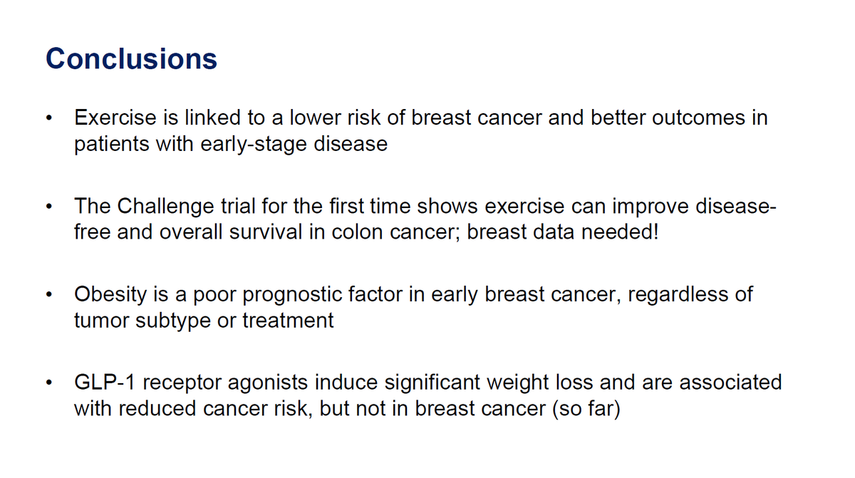 Dr. Jennifer Ligibel closed out Day 1 of the #HarvardBreastCancerCourse with a special lecture on lifestyle, diet and exercise in #BreastCancer patients, touching on hot topics such as the #ChallengeTrial, #GLP1s and #weightloss.