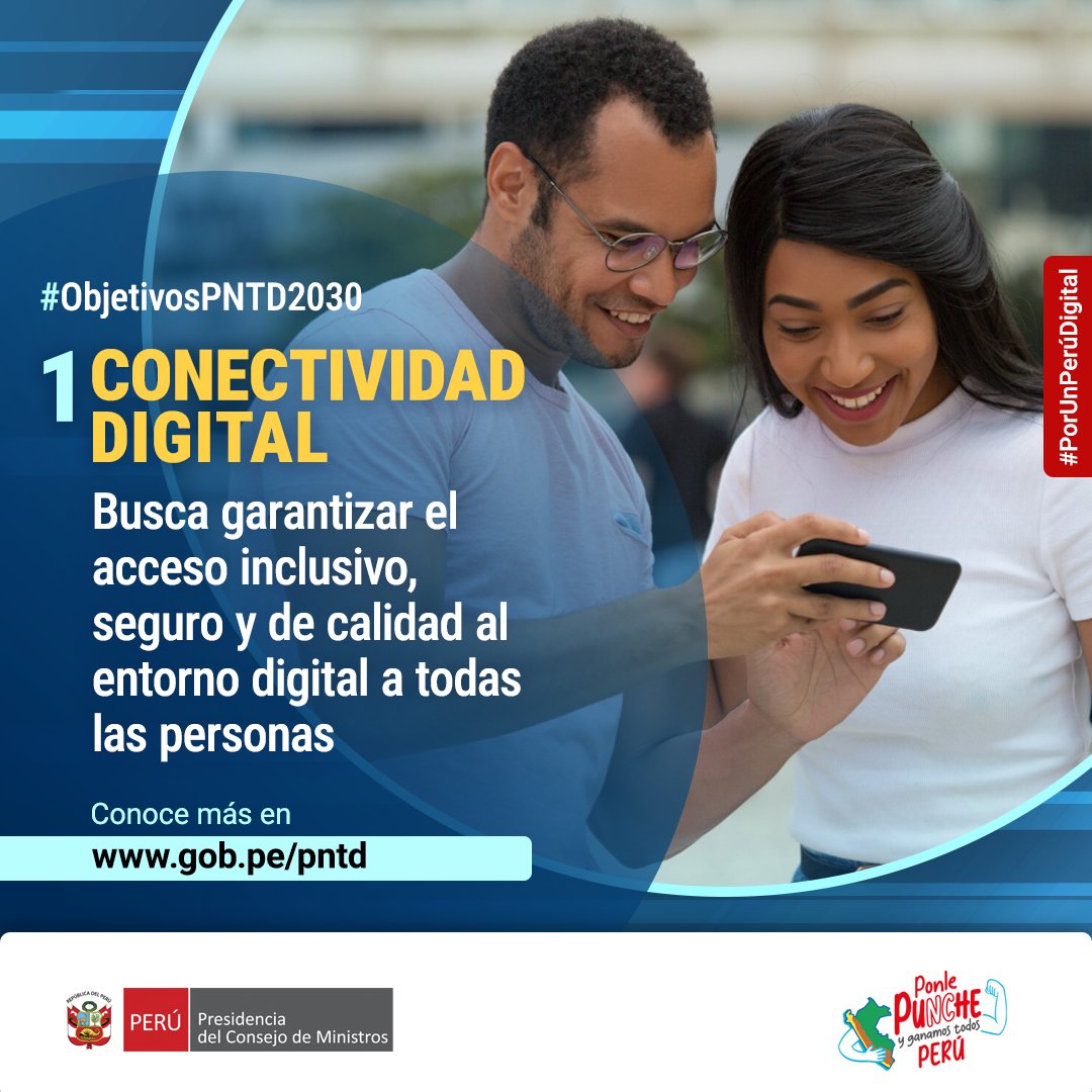 PeruPaisDigital's tweet photo. #DatoDigital ☝️ | La Política Nacional de Transformación Digital al 2030 se centra en seis objetivos prioritarios.
📡La #ConectividadDigital es uno de ellos, con el cual se busca garantizar el acceso inclusivo, seguro y de calidad al entorno digital a todas las personas.
💡 Conoce más en https://t.co/ohCdt1SouD.

#PNTD #TransformaciónDigital